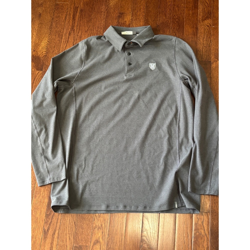 Kjus Mens Scot Polo LS Grey Long Sleeve Golf Shirt MG60-K03 UPF 50+ Size 52 L